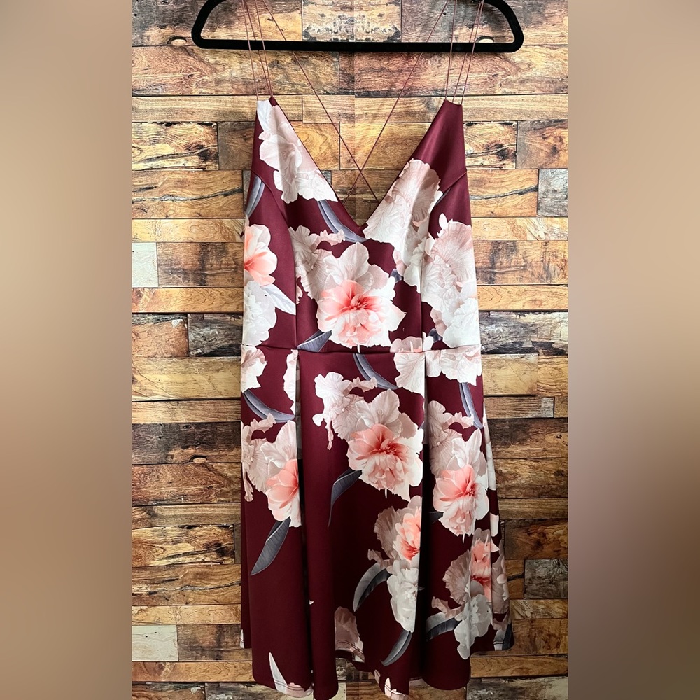 Charlotte Russe Burgundy Floral Dress